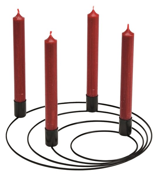 Kerzenhalter Adventskranz Spirale Aus Metall In Schwarz Ø 27Cm Weihnachts-Deko-image