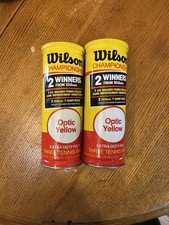 Wilson Championship Three Tennis Balls Can Optic Yellow Felt Hard Courts