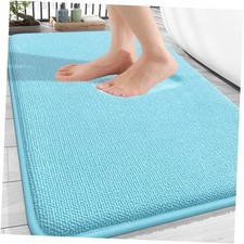 Thick Memory Foam Bath Mat Rug 30x20, Extra Soft Absorbent 30" x 20" Sky Blue