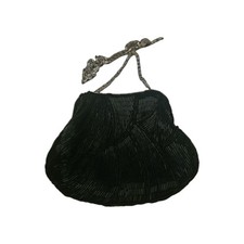 Vintage La Regale Black Beaded Evening Clutch Purse