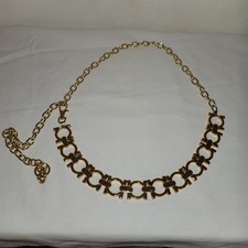Vintage Statement Belt Gold Shiny Chunky Link Chain 20"-48" 1980s GUC