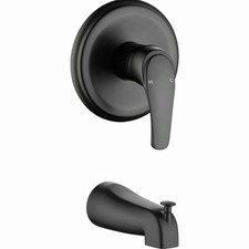 Shower Valve Trim Kit with Tub Spout Matte Black Tub Shower Rough-In Mixer Va...