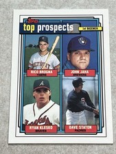 1992 Topps Prospects #126 Ryan Klesko, John Jaha, Rico Brogna, Dave Stanton RC