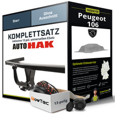 Anhängerkupplung starr für PEUGEOT 106 +E-Satz Kit NEU