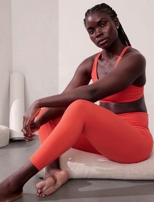 Athleta L LARGE Elation Ultra High Rise 7/8 Tight Leggings, Cardinal Red NWT NEW