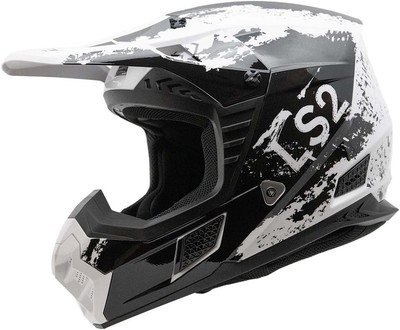 LS2 Helmets Coz Full Face MX Motorcycle Helmet (Hyde Gloss Black/White - Medium