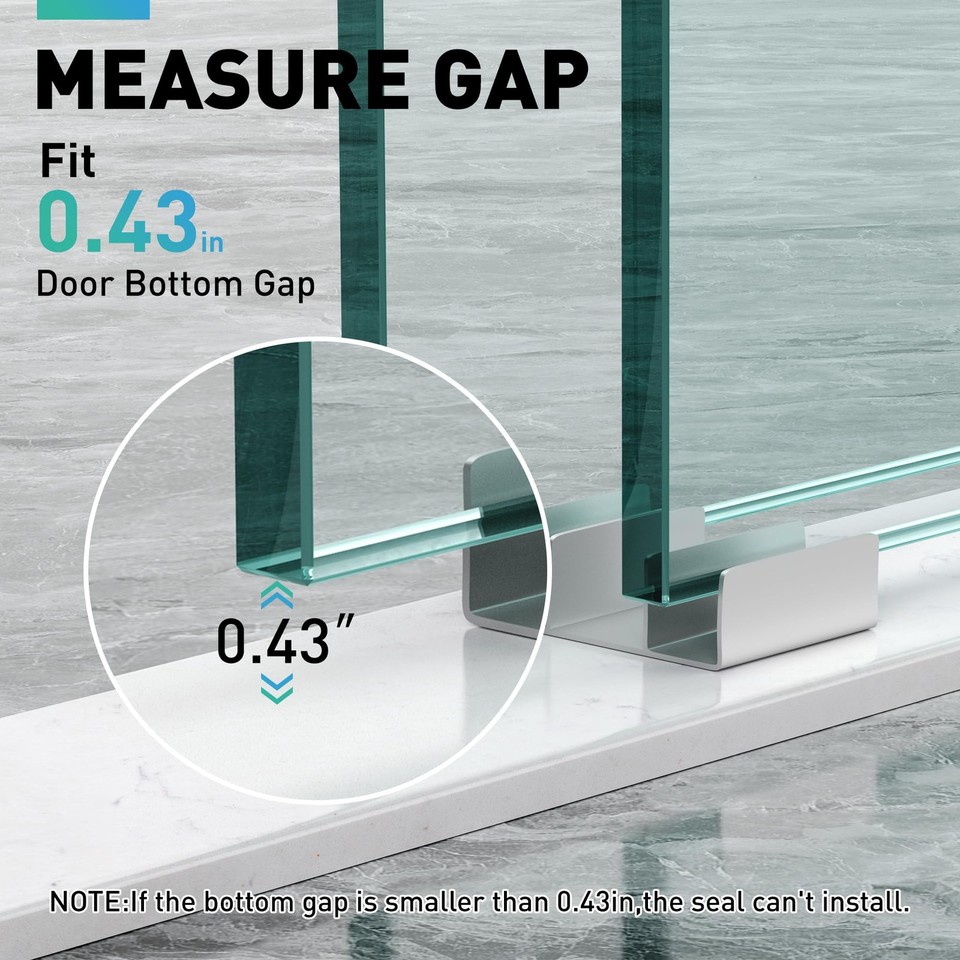FCSOTSPS Sliding Shower Door Bottom Seal – 2-Pack, 1/4" X 36", Clear PVC Sweep For Frameless Glass Doors – Prevents Leaks, Creates Water Barrier