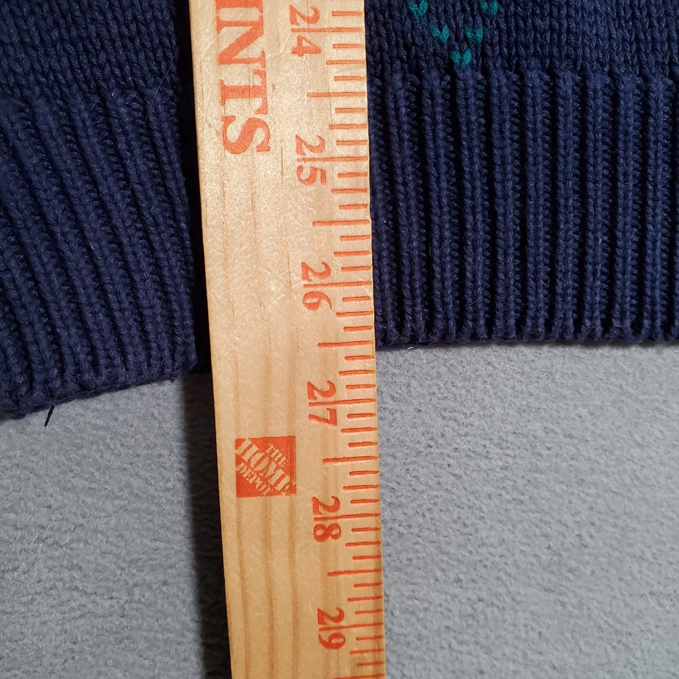 VTG Lord & Taylor Sweater Mens M Blue Ivory Argyle Cotton Pullover Preppy Golf - Image 4 of 4