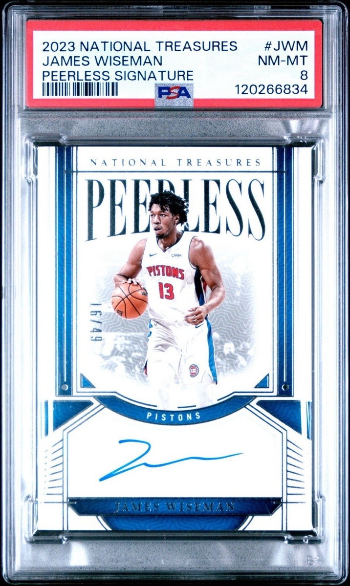 JAMES WISEMAN AUTO PSA 8 2023-24 NATIONAL TREASURES PEERLESS /49