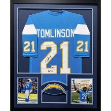 LaDainian Tomlinson Framed Powder Jersey Beckett Autographed Signed Chargers