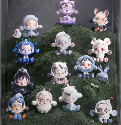 SKULLPANDA フィギュア グレー ぬいぐるみ2体セット Authentic Skullpanda The Mare of Animals Series Blind Box