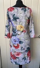 Primark Stretch Bodycon Mini Short Dress Multicoloured Size 10 Floral Flowers