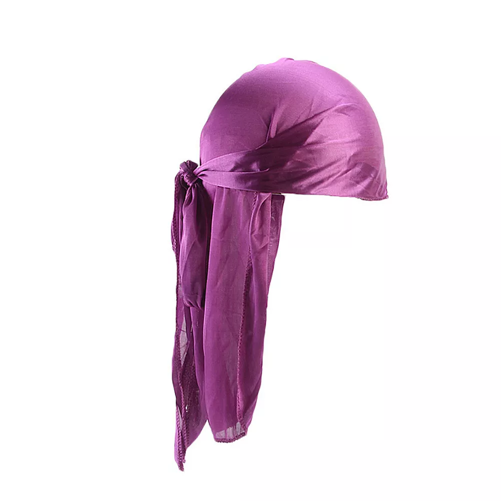 Silky Satin Durag Men's Cap Hat Doo Rag Biker Smooth Head Wrap Bandana
