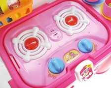 Portable Kids Kitchen Cooking Set Toy With Lights And Sounds, Folds Into Step...