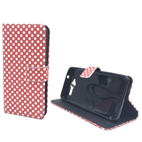 Etui ochronne na ZTE Blade L3 Polka Dot Red Bag Case Cover + 1 ochrona pancerna - Zdjęcie 2 z 3