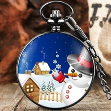 CHRISTMAS Pocket Watch / Pendant "FROSTY THE SNOWMAN" Gift or Stocking Stuffer 