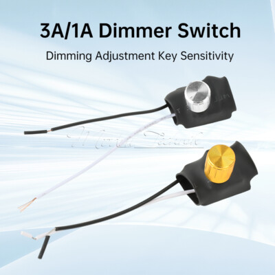 2 Way 220V 1A/3A Gold/Silver Table Lamp Full Range Dimmer Rotary Switch Control