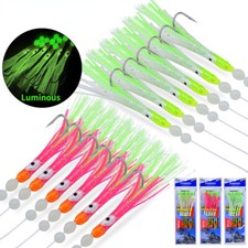 5/10Pack Sabiki Fishing Rigs Baits Soft Octopus Lure Luminous String Hook