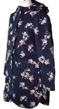 Image of Joules Loxley Longline Waterproof Coat UK12 - Navy Floral Print- BNWT RRP£139.00