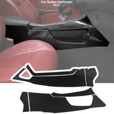Gear Shift Side Panel Cover Trim Decals for Dodge Challenger 2015+ Carbon Fiber