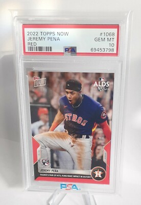 2022 MLB Topps Now Jeremy Pena RC.  RED /10 SSP Astros #1068 PSA GEM MT 10 