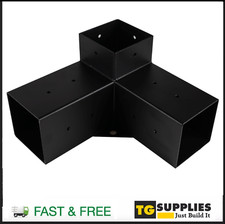 Heavy Duty Black Powder Coated Threeway Pergola Connector Corner Pergola Bracket