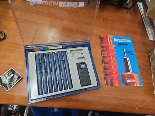 STAEDTLER mars matic 700 S9 Set of 7 technical pens in case Germany NEW NOS VTG