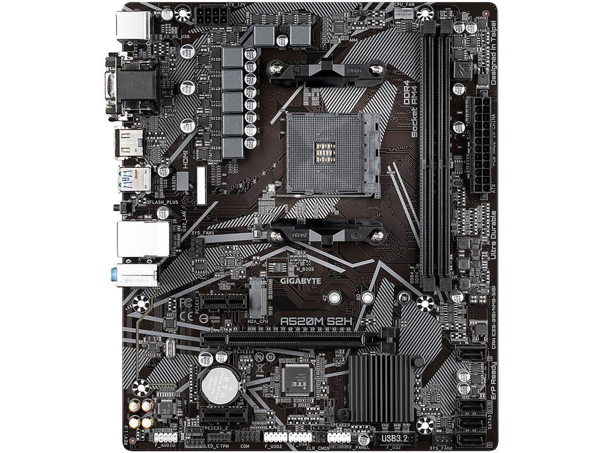 GIGABYTE A520M S2H mATX AM4 4+3 Phases Digital PWM, GIGABYTE