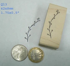 Q13 Miniature branch with berries Rubber Stamp