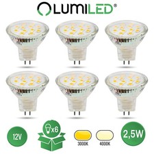 LUMILED 6x MR11 LED Leuchtmittel GU5.3 12V 2,5W Warmweiß Neutralweiß SMD Licht