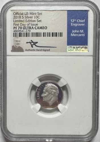 2018-S Silver Roosevelt Dime - First Day of Issue - PF70 Ultra Cameo by NGC