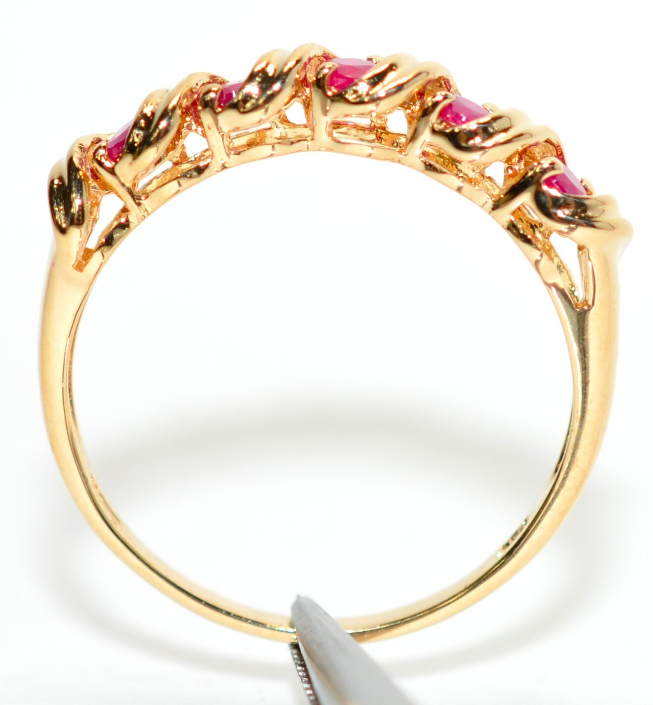 Natural Ruby Ring 14K Solid Gold .35tcw Ruby Band… - image 3