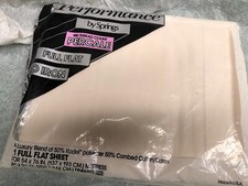 Vintage SPRINGS Performance Full Double FLAT IVORY Sheet PERCALE NIP Made In USA