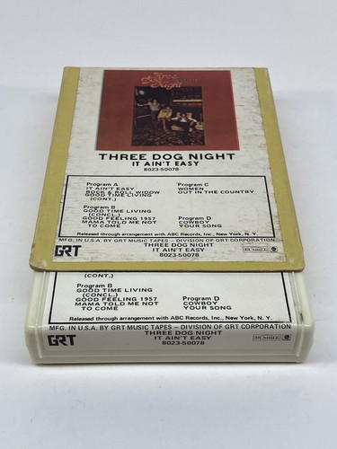 Three Dog Night – It Ain't Easy 8 Track Tape w case - ABC/DUNHILL 8023-50078 - Picture 2 of 9
