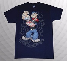 New Popeye The Sailor Man Mens Guns Vintage T-Shirt