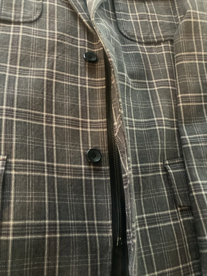 Chaqueta Blazer Muy Rara Limitada Scotch & Soda Cuadros 4 Bolsillos con Cremallera ~ Grande Foto 2 de 4