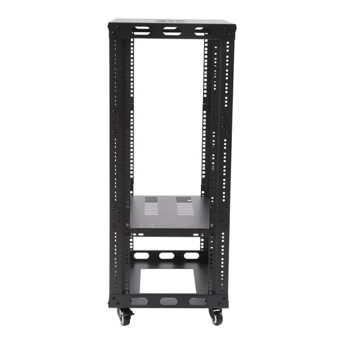 18U 4 Post Open Frame Network Server Rack Holder on Caters Adjustable 0-31.5" - Picture 7 of 9