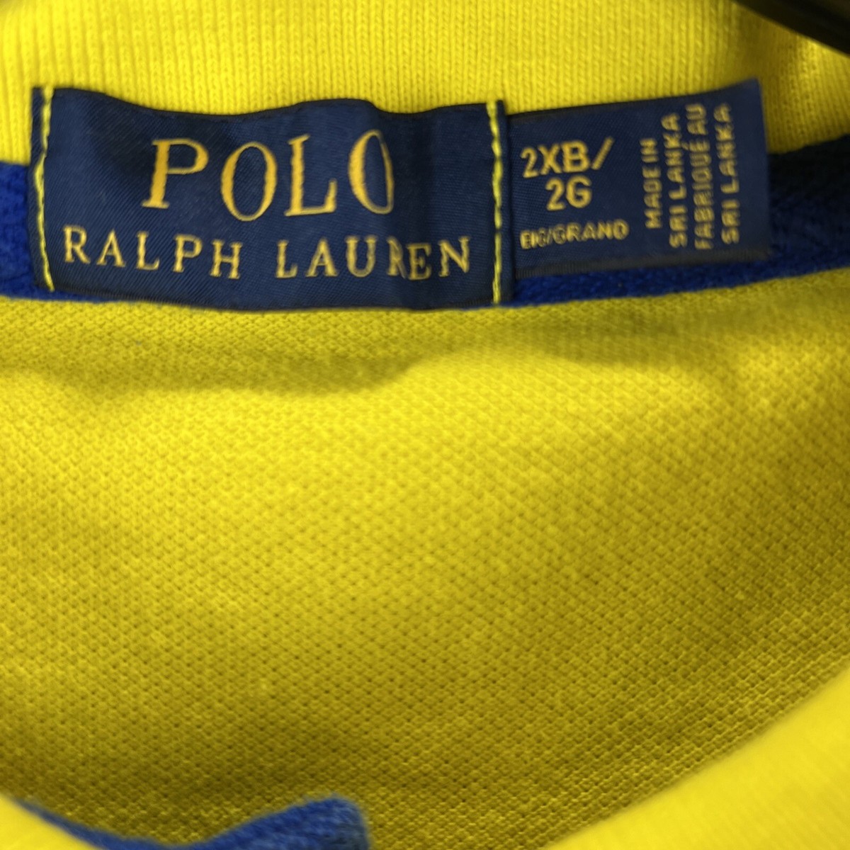 Polo Ralph Lauren Shirt Adult 2XB XXL Yellow Multi Cotton