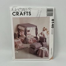 Vintage Sewing Pattern McCall  s 8140 Barbie Doll Furniture Bedroom Living Uncut