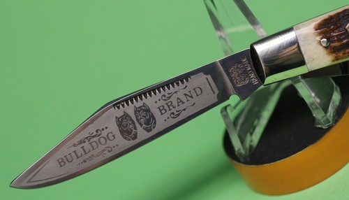 Nice! Bulldog Brand 5th Generation Hand Made Stag 3-Blade Stockman Pocket Knife - Picture 8 of 23