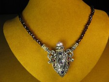 BARBARA BIXBY DESIDERIO BOTTIGLIA PROFUMO PIETRA PREZIOSA GRANATO COLLANA ciondolo designer