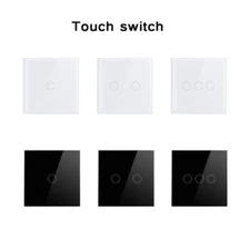 LED light Touch Switch EU/UK Tempered Glass Panel Sensor Wall lamp Switch 220V