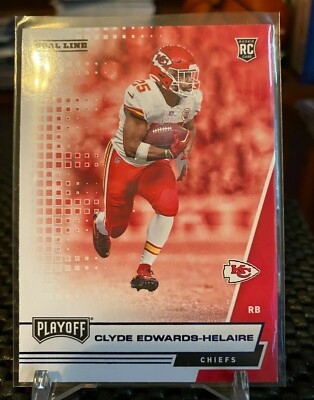 2020 Playoff Football Clyde Edwards-Helaire GOAL LINE Parallel Rookie Card
