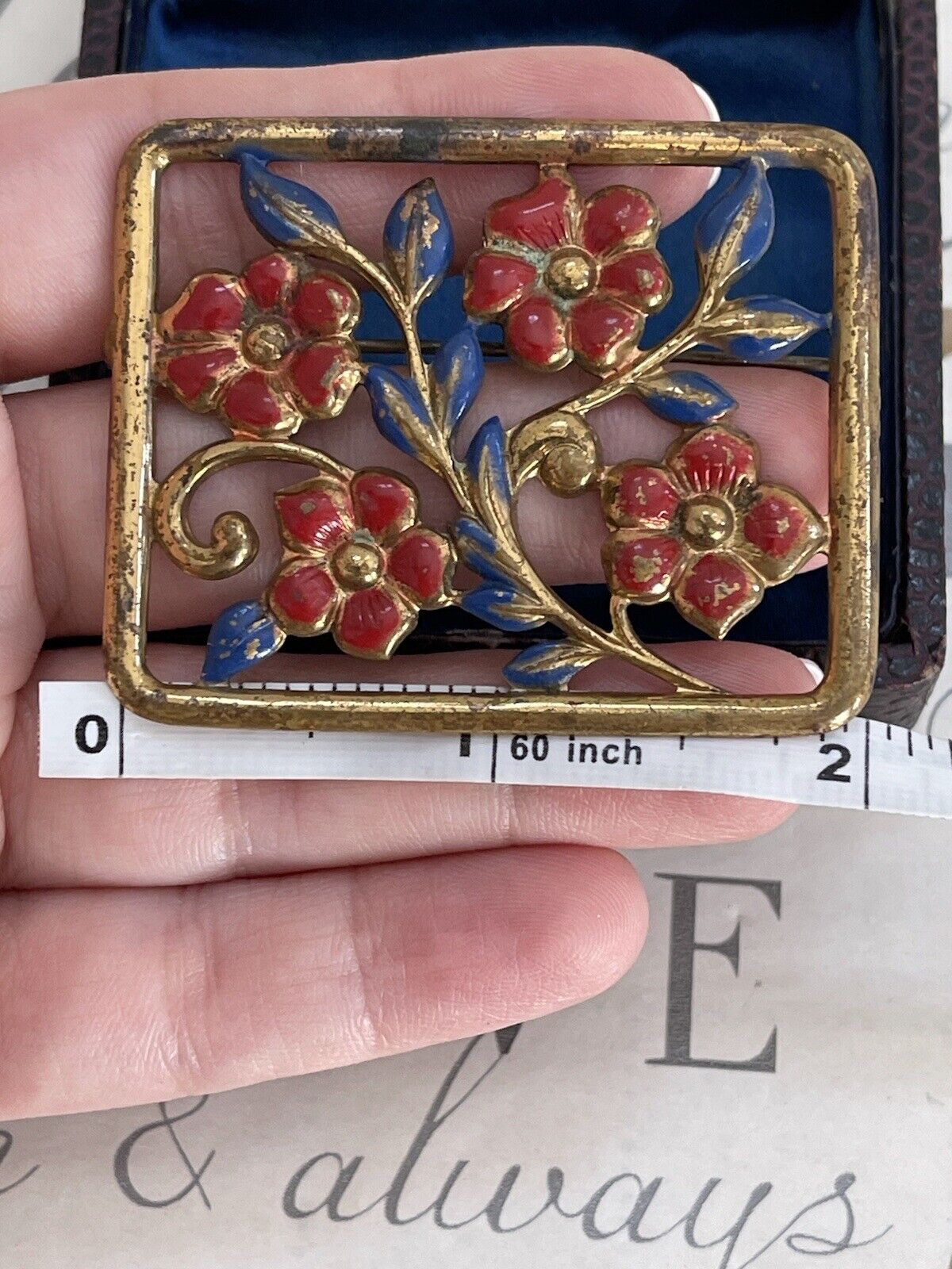 Antique brooch circa 1900s-1910s Flowers with Lie… - image 5