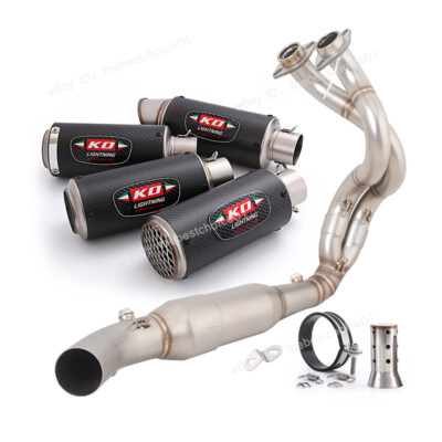 For Kawasaki Ninja 650 Z650 2023-2025 Full Header Pipe Exhaust Muffler Tips 51MM