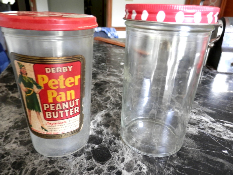 Vintage 1950s JFG & Derby Peter Pan Peanut Butter Jar Drinking Glass