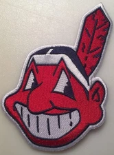 Cleveland Indians patch Chief Wahoo jersey sleeve MLB logo patch 5" tall iron on