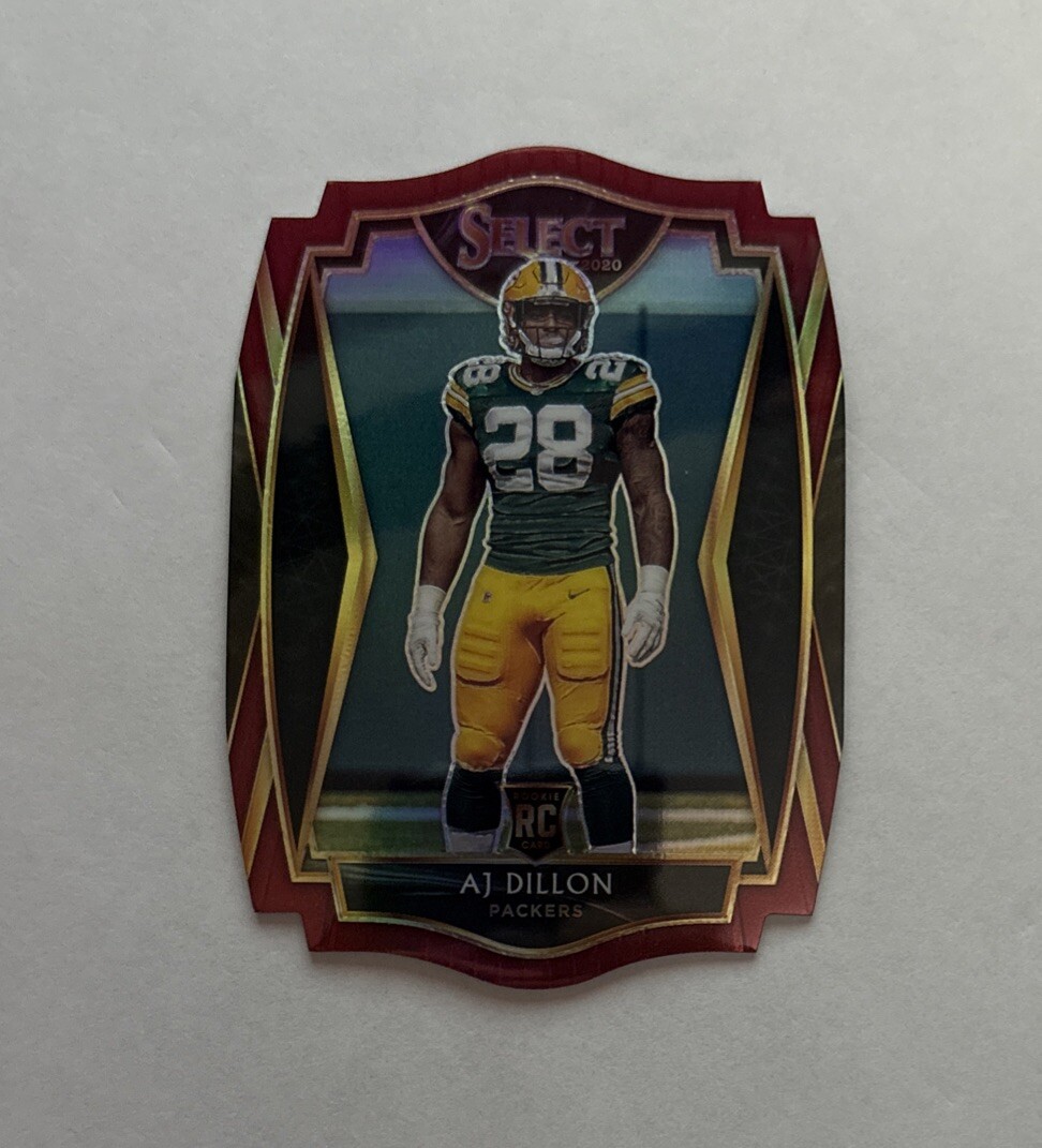 2020 Panini Select #165 AJ Dillon Red Die Cut Prizm Rc