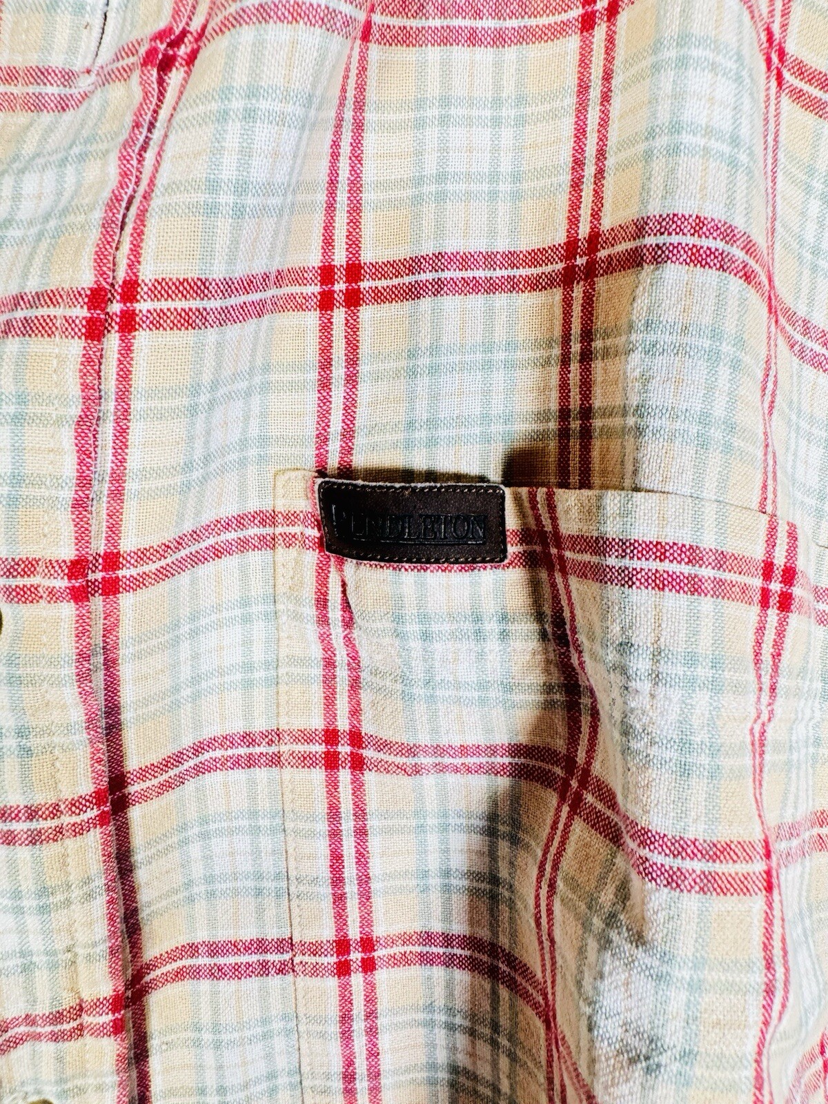 Pendleton Button Down Shirt Mens Medium Tan & Red… - image 4
