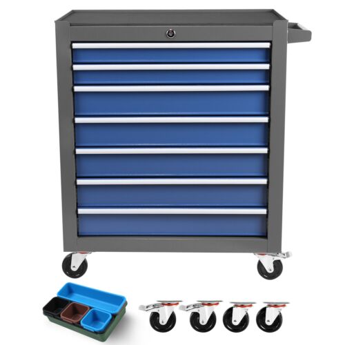 7-Drawer Rolling Tool Chest Box with Wheels, Multifunctional Mechanic Storage